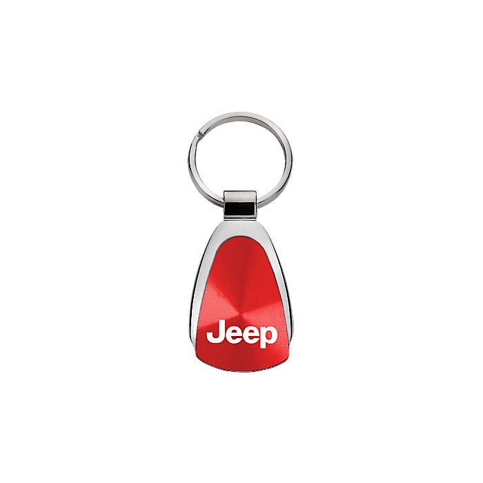 AUG TEAR DROP JEEP LOGO KEY CHAIN RED
