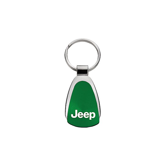 AUG TEAR DROP JEEP LOGO KEY CHAIN GREEN
