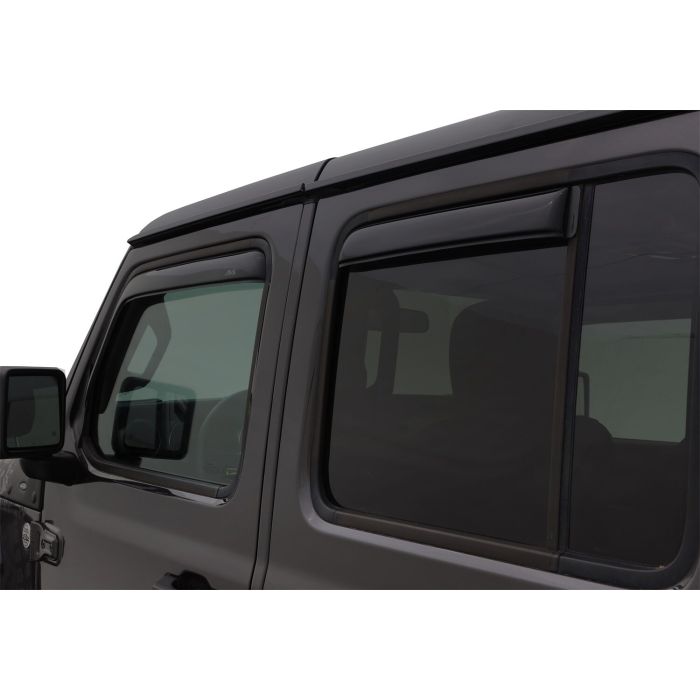 AVS 194811 Window Deflector Ventvisor In-Channel in Smoke (4 Piece) Set  for 18-22 Jeep Wrangler JL Unlimited & Gladiator JT