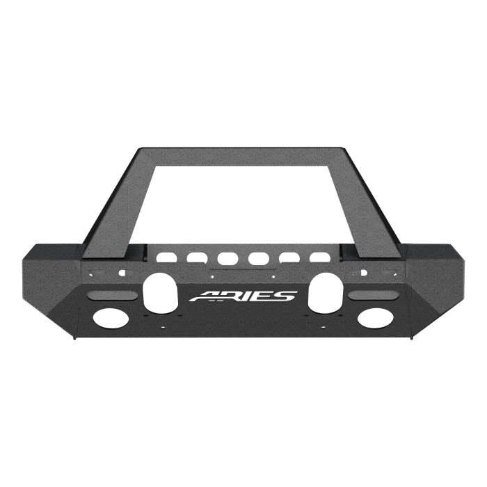 Aries  TrailChaser Front Bumper with Grille Guard in Aluminum for 18-20 Jeep Wrangler JL Unlimited & Gladiator JT