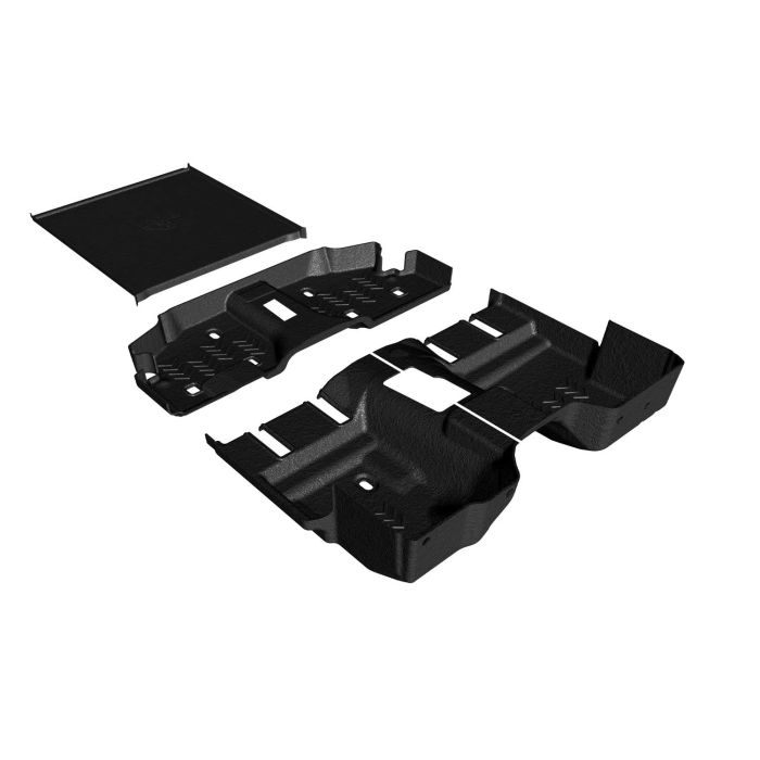 98-06 Wrangler TJ 2Dr floor kit, front and rear flooring, cargo mat, mesa smoke