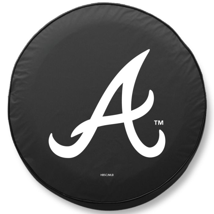 Atlanta Braves Tire Cover - Size H1 - (37"x12.5") on Black Vinyl