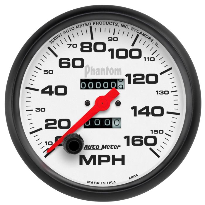 Auto Meter 5895 Autometer 5" Mechanical Speedometer 160 mph 