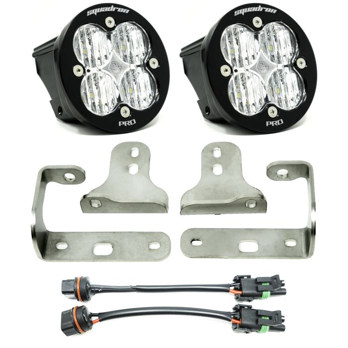 Baja Designs 447067 Squadron-R PRO LED Fog Pocket Light Kit for 18-19 Jeep Wrangler JL Sport/Sport-S  & 2020 Gladiator JT with OEM Plastic Front Bumper