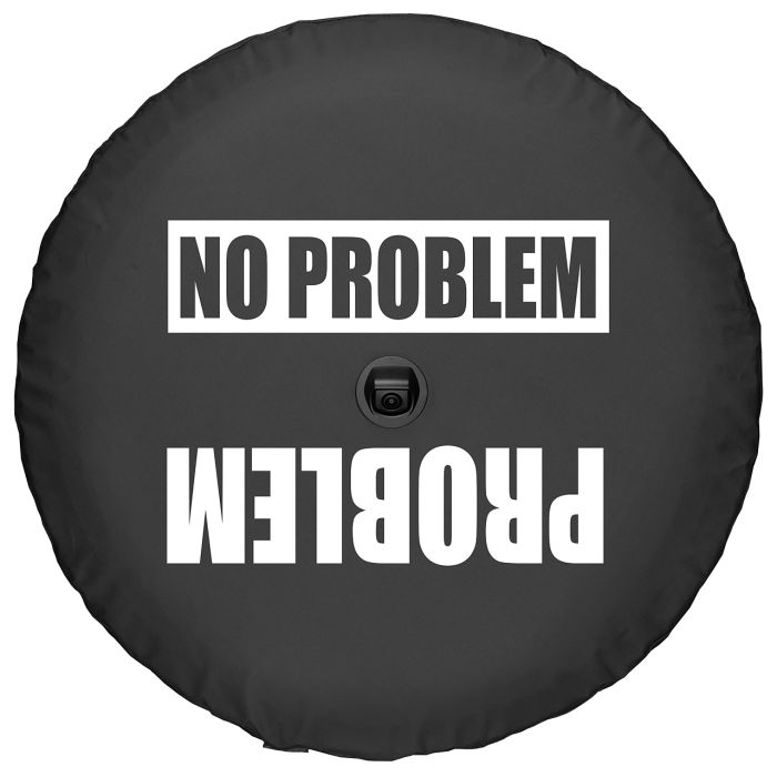 Boomerang Enterprises  Problem No Problem Logo Tire Cover for 18-20 Jeep Wrangler JL