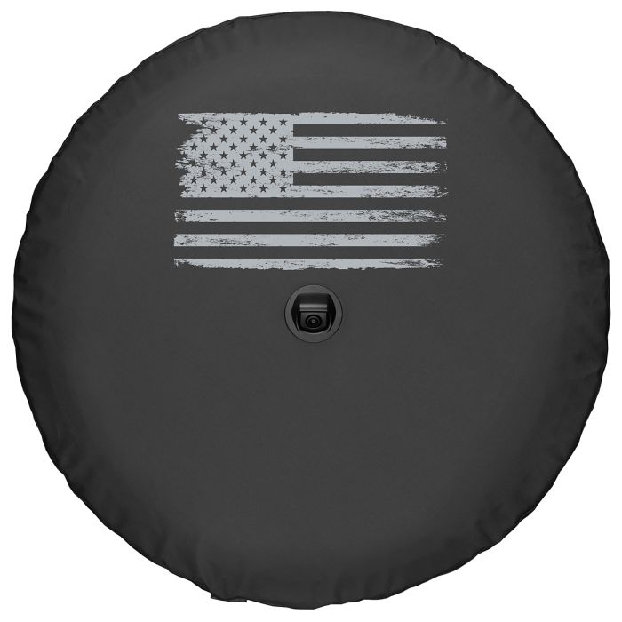 Boomerang Enterprises  Distressed American Flag Logo Tire Cover for 18-21 Jeep Wrangler JL