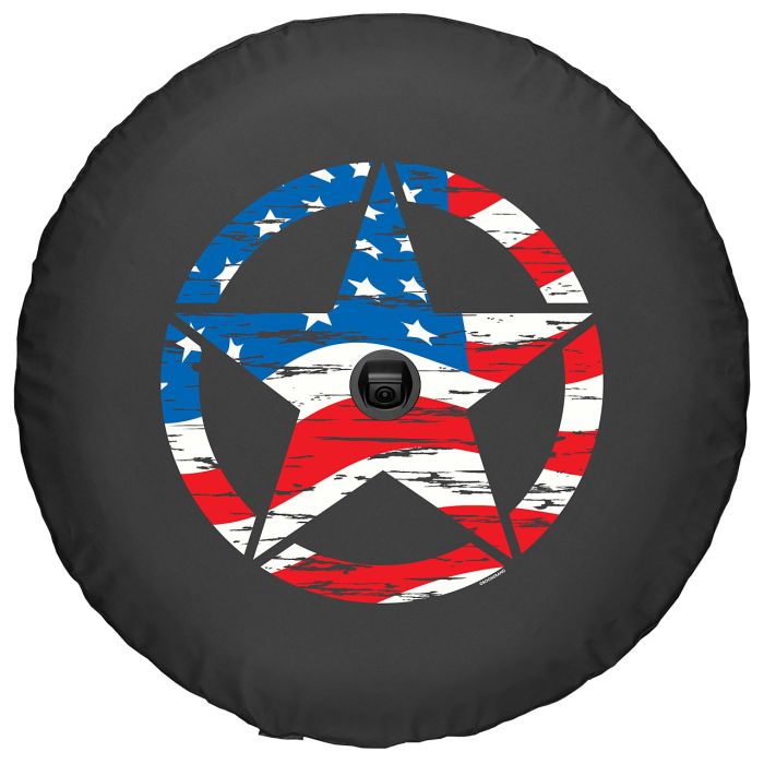 Boomerang Enterprises  Distressed Star Logo Tire Cover for 18-20 Jeep Wrangler JL