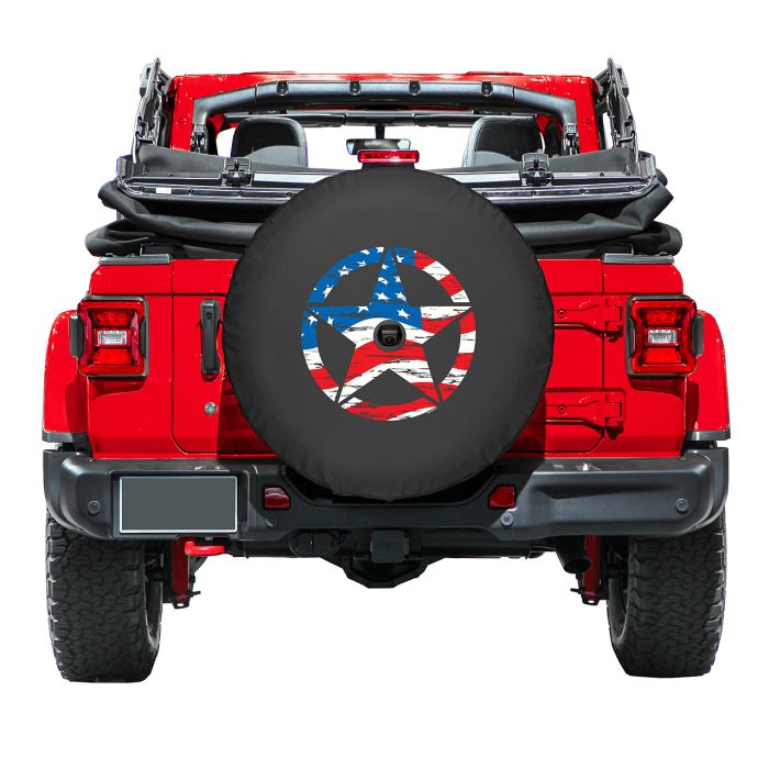 Boomerang Enterprises  Distressed Star Logo Tire Cover for 18-19 Jeep Wrangler JL 