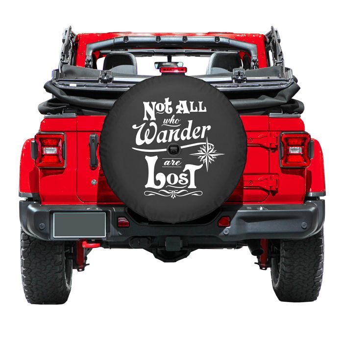Boomerang Enterprises  Not All Who Wander Are Lost Logo Tire Cover for 18-19 Jeep Wrangler JL 