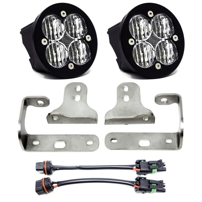 Baja Designs  Squadron-R SAE Sport LED Fog Pocket Light Kit for 18-19 Jeep Wrangler JL Sport/Sport-S  & 2020 Gladiator JT with OEM Plastic Front Bumper