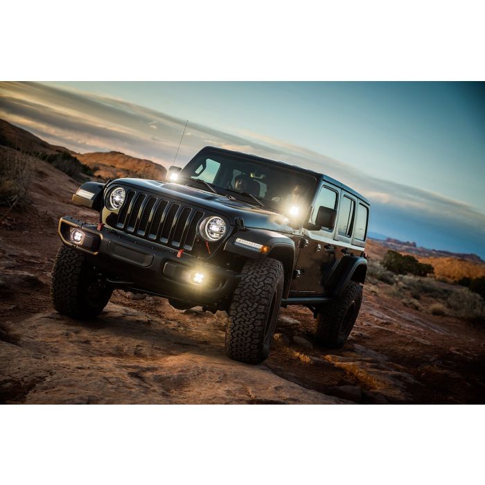 Baja Designs  Squadron-R SAE Rubicon LED Fog Pocket Light Kit for 18-22 Jeep Wrangler JL & Gladiator JT with Factory Steel Bumper