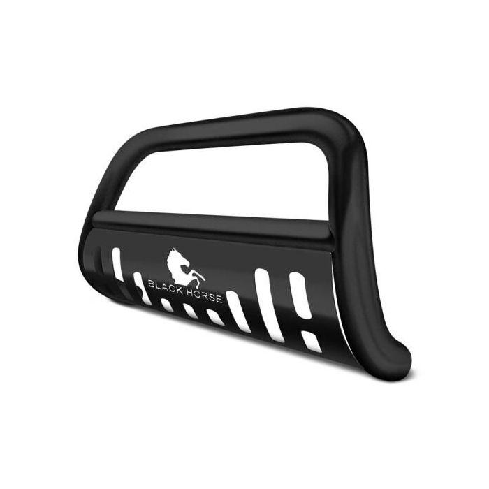 Black Horse Offroad BBJPWR11A-SP 3" Bull Bar in Black with Black Skid Plate for 10-18 Jeep Wrangler JK & Unlimited JK