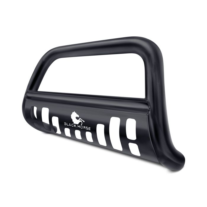 Black Horse Offroad BBJPWRA-SP 3" Bull Bar in Black with Black Skid Plate for 07-09 Jeep Wrangler JK