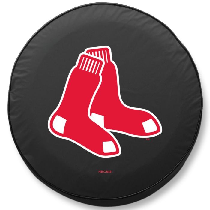 Boston Red Sox Tire Cover - Size C - (31.25"x12") on Black Vinyl