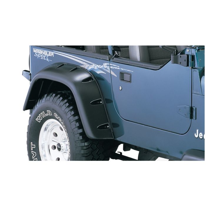Bushwacker 10058-07 Rear Cut-Out Fender Flares for 87-95 Jeep Wrangler YJ (Without Step)