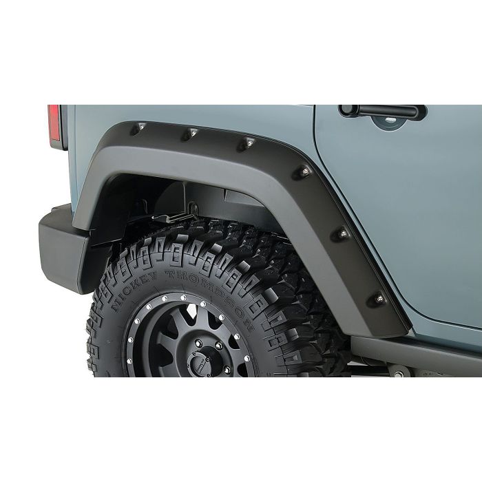 Bushwacker 10080-02 Factory Coverage 9.5" Width Rear Pocket Style Fender Flares for 07-18 Jeep Wrangler Unlimited JK 4 Door