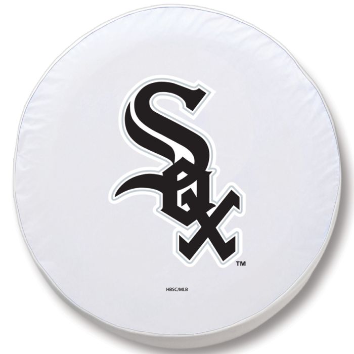 Chicago White Sox Tire Cover - Size J - (27"x8") on White Vinyl