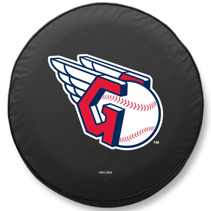 Cleveland Guardians Tire Cover - Size Y - (32.25"x12") on Black Vinyl