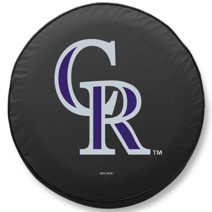 Colorado Rockies Tire Cover - Size I - (28"x8") on Black Vinyl