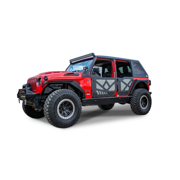 DV8 Offroad HDJL-01 Aluminum Half Doors with Screens for 18-21 Jeep Wrangler JL Unlimited & Gladiator JT