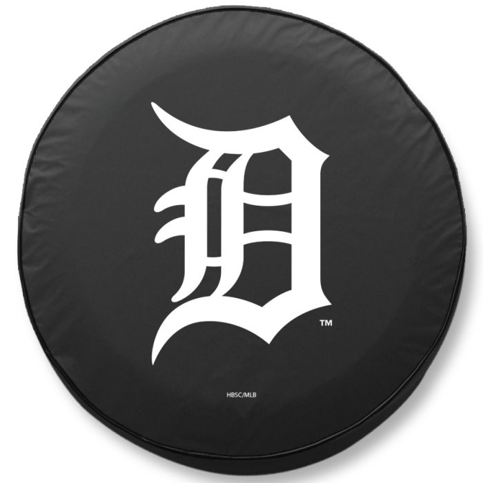 Detroit Tigers Tire Cover - Size D10 - (30.75"x10") on Black Vinyl