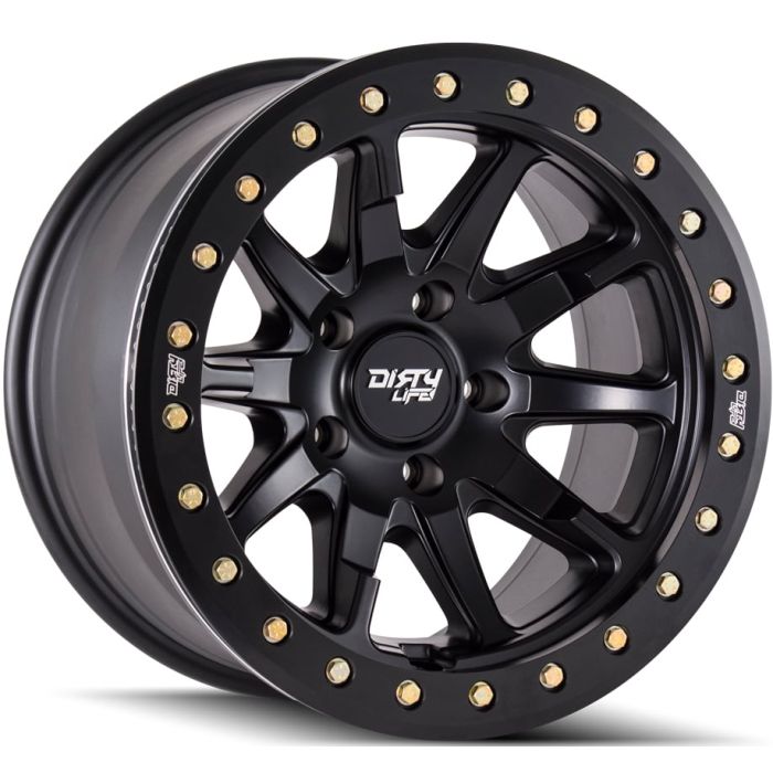 Dirty Life Race Wheels  DT-2 9304 Simulated Beadlock Wheel in Matte Black for 07-22 Jeep Wrangler JL, JK & Gladiator JT