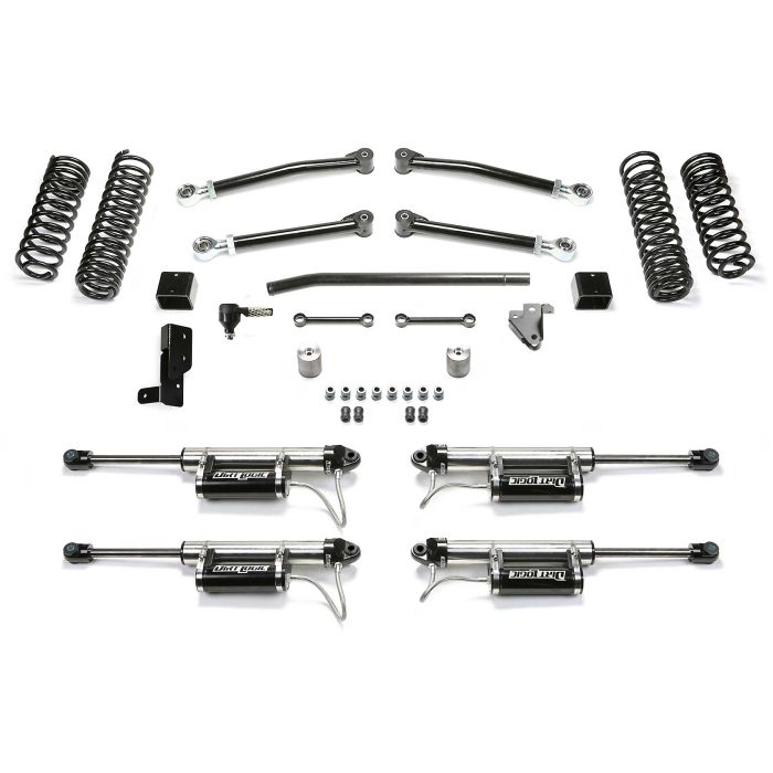Fabtech  3" Trail System Lift Kit with Dirt Logic 2.25 Remote Reservoir Shocks for 18-23 Jeep Wrangler JL Unlimited