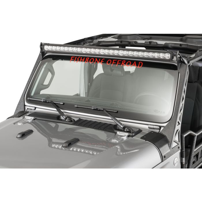 Fishbone Offroad FB21058 52" Windshield Light Bar Bracket for 18-21 Jeep Wrangler JL & Gladiator JT