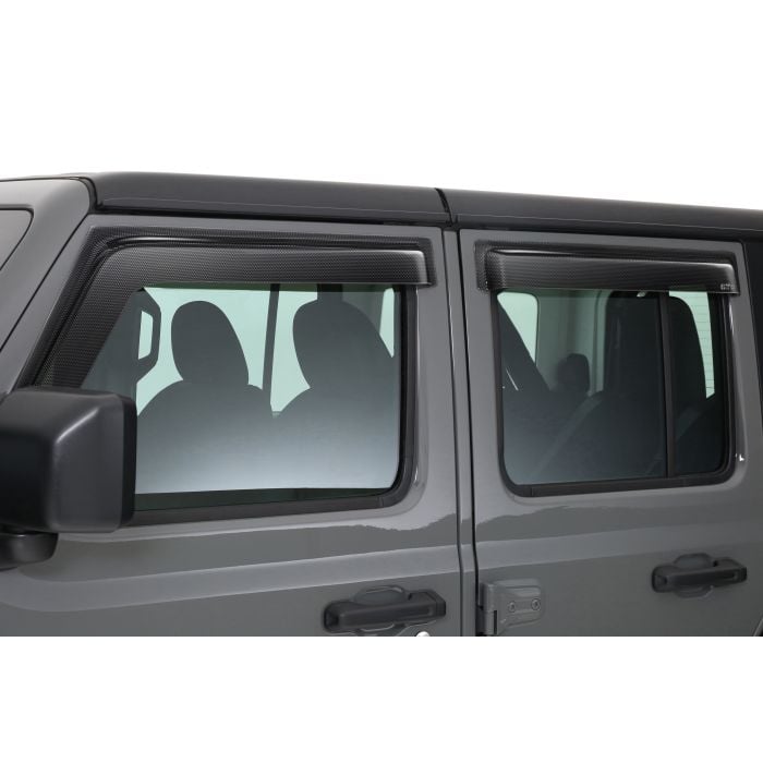 GT Styling 88644X Front & Rear Side Window Ventguards 4pc in Carbon Fiber for 18-20 Jeep Wrangler JL Unlimited & Gladiator JT