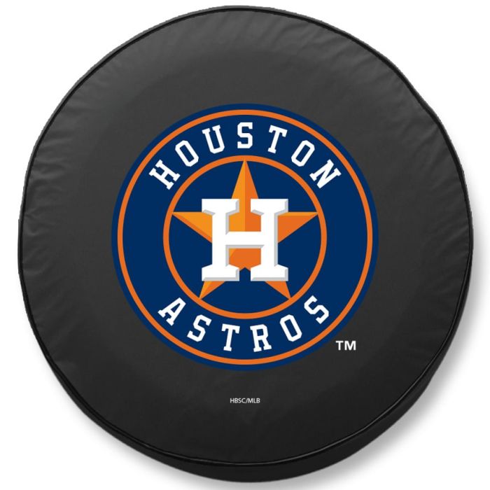 Houston Astros Tire Cover - Size C - (31.25"x12") on Black Vinyl