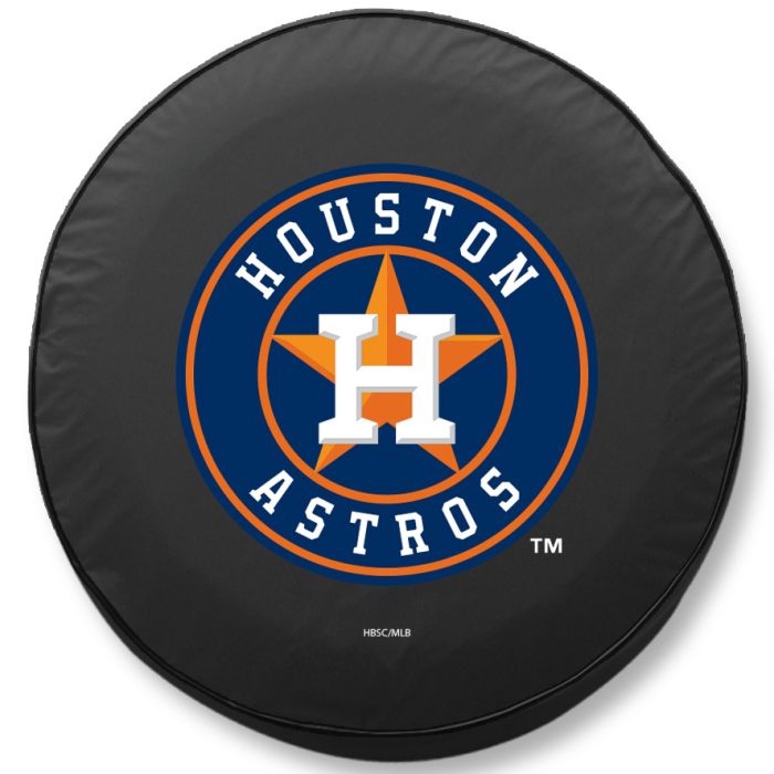 Houston Astros Tire Cover - Size H2 - (35"x12.5") on Black Vinyl