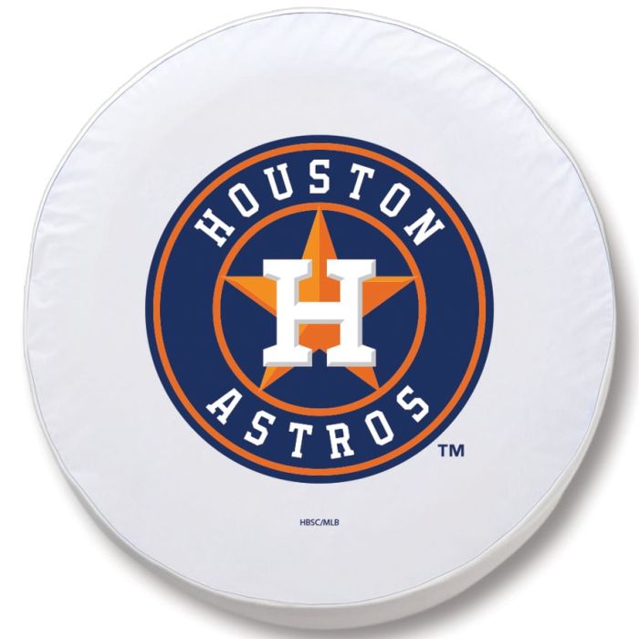 Houston Astros Tire Cover - Size H1 - (37"x12.5") on White Vinyl