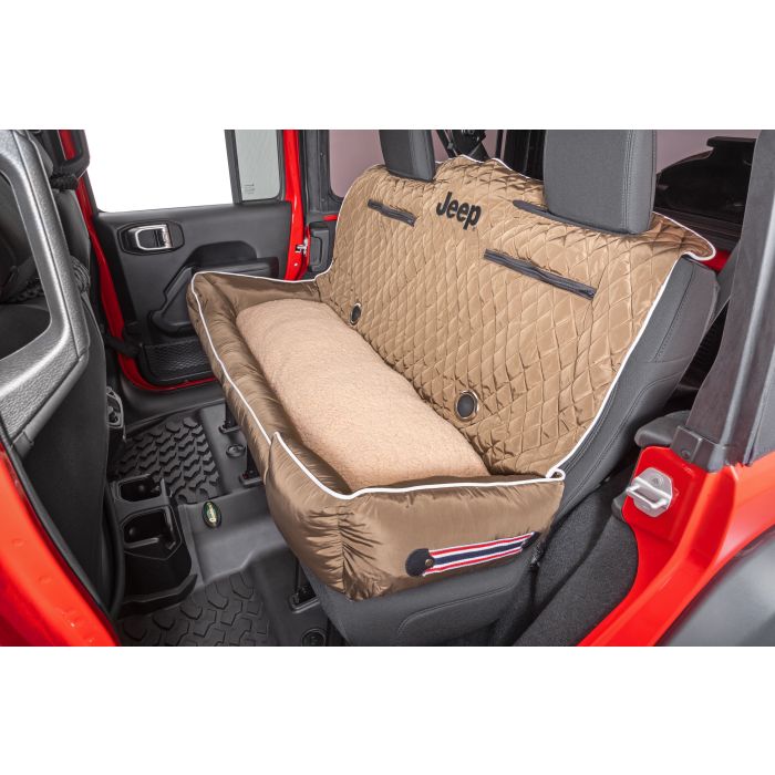 PETBED2GO CUSHION LRG JEEP LETTER TAN