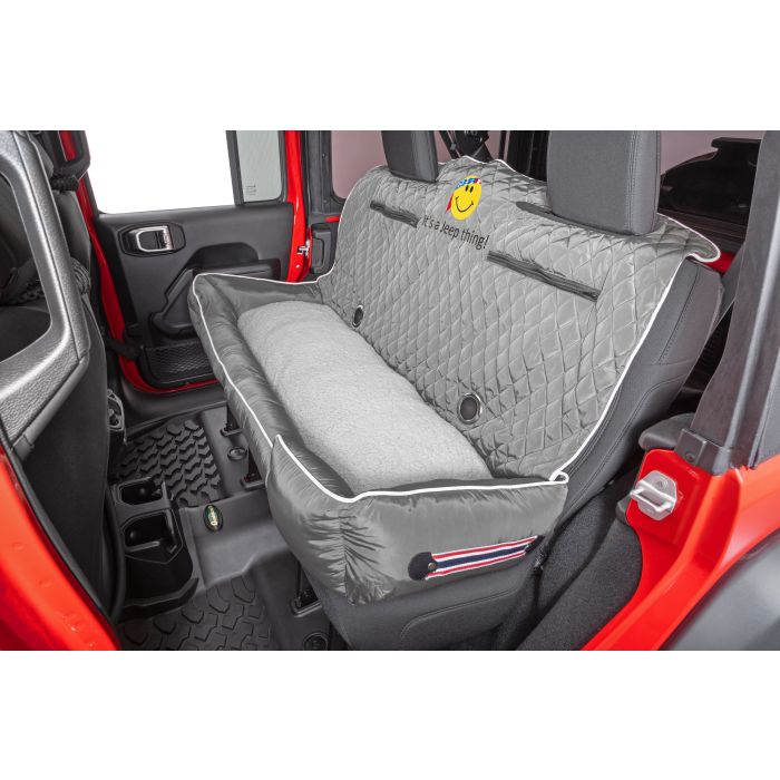 PETBED2GO CUSHION LRG SMILEY FACE GREY