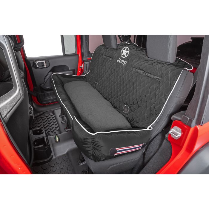 PETBED2GO CUSHION LRG JEEP STAR BLACK
