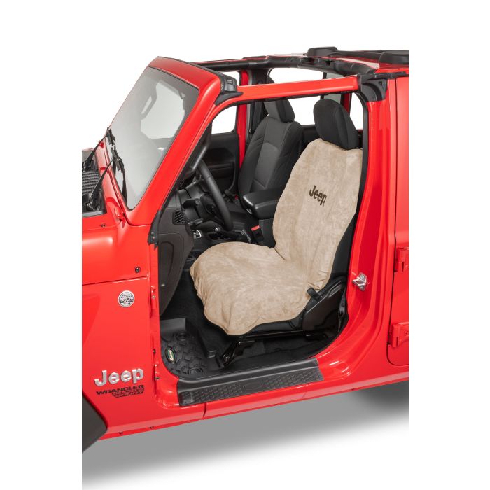JEEP LOGO CAR SEAT TOWEL-TAN            SA100JEPT
