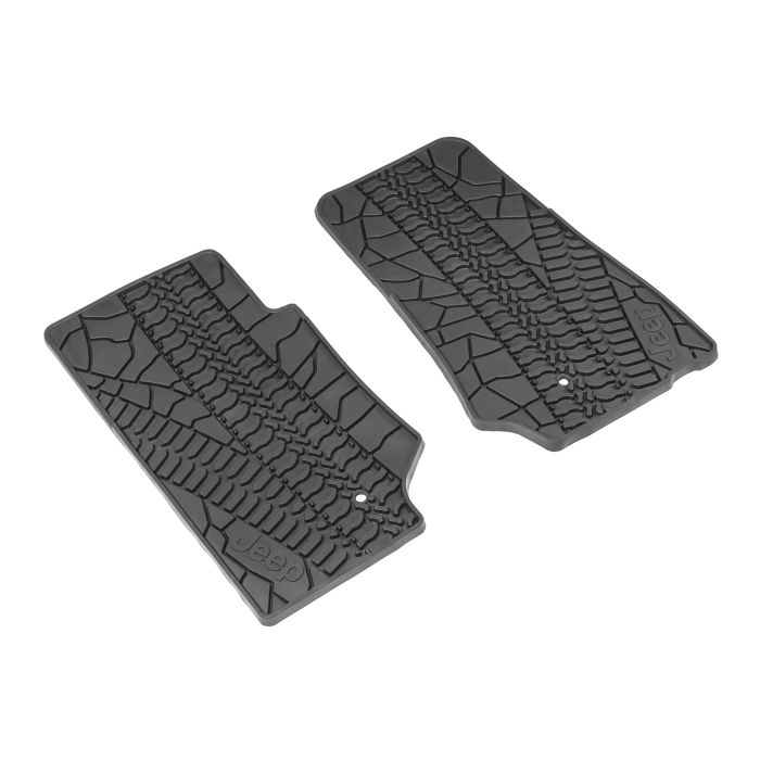 Mopar 82210164AC Floor Slush Mats with Tire Tread Pattern for 07-13 Jeep Wrangler JK 