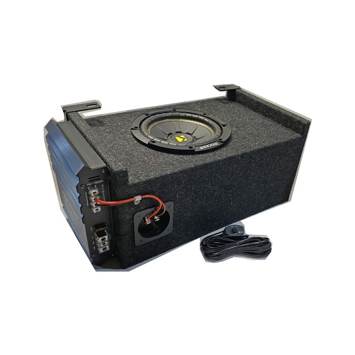 Quadratec  Custom Rear Subwoofer Kit with 8" Kicker CompR Subwoofer & Power Acoustik Amplifier for 87-06 Jeep Wrangler YJ, TJ & Unlimited