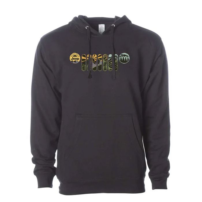 Jeep Merchandise  Men's Atomic Grille Hoodie in Black 