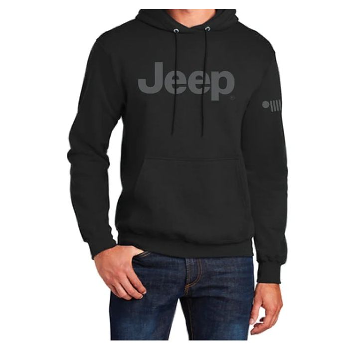 Mens Jeep Text Blackout Hoodie - Blackout Medium