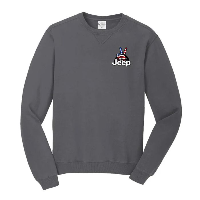 Mens/Unisex Jeep Wave Crew Sweatshirt Charcoal XL