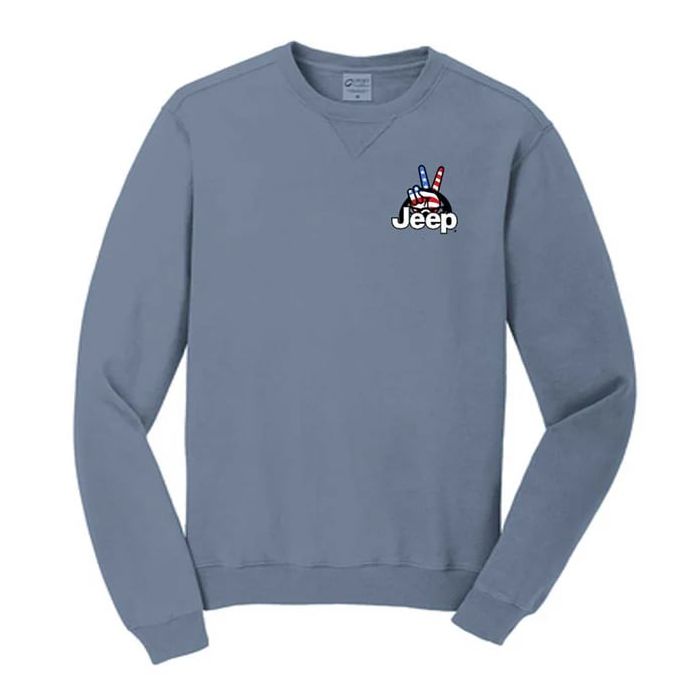 Mens/Unisex Jeep Wave Crew Sweatshirt Denim XL