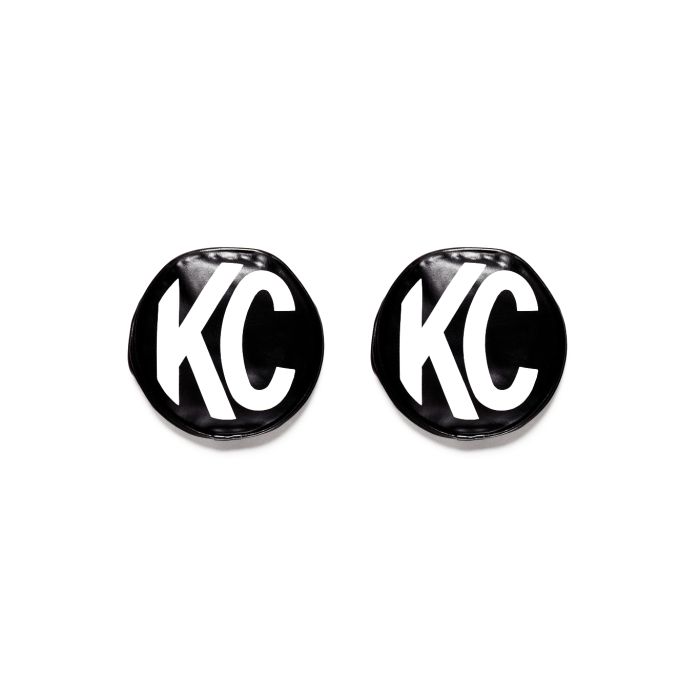 KC HiLiTES 5100 6" Soft Round Cover in White Block KC on Black 