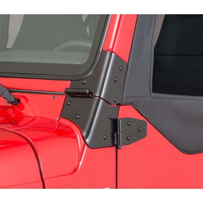 Kentrol  Stainless Steel Windshield Hinge Set for 97-06 Jeep Wrangler TJ & Unlimited