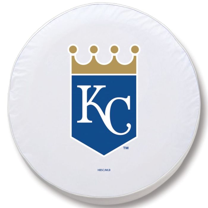 Kansas City Royals Tire Cover - Size C (31.25"x12") on White Vinyl