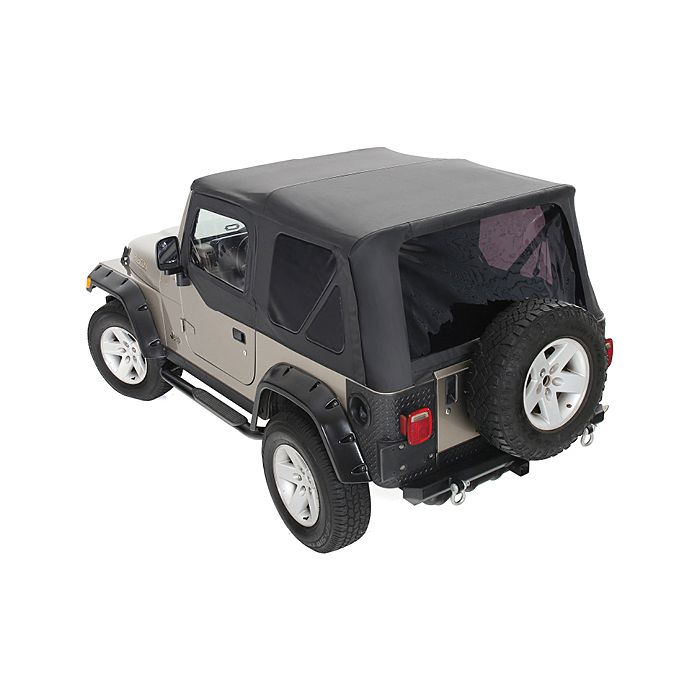 King 4WD 14010135 Premium Replacement Soft Top with Upper Doors for 97-06 Jeep Wrangler TJ