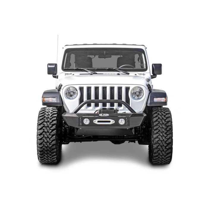 LoD Offroad  Signature Series Shorty Front Bumper with Bull Bar and D-Ring Tabs for 18-22 Jeep Wrangler JL & Gladiator JT