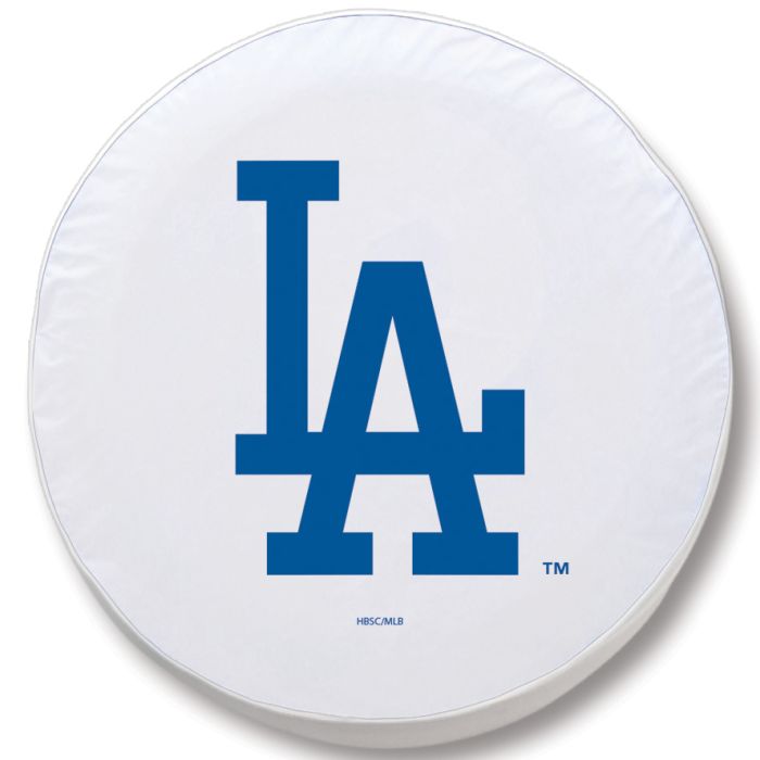 Los Angeles Dodgers Tire Cover - Size N - (24"x8") on White Vinyl