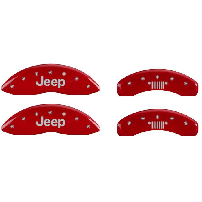 MGP Caliper Covers  Front Jeep Logo Covers with Grill Logo Rear Brake Caliper Covers for 15-17 Jeep Renegade BU