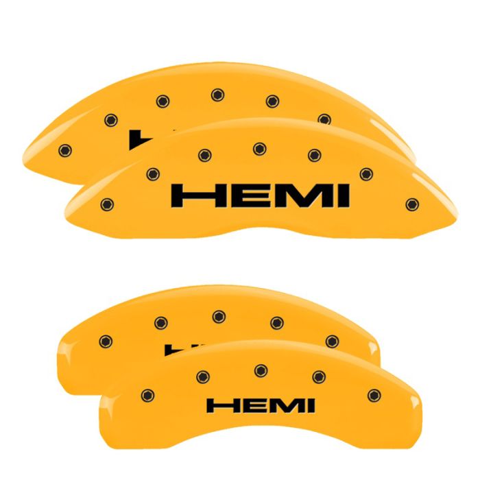 HEMI LOGO CALIPER COVERS WK/XK YEL 42002